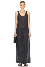 LESET Niko Drawstring Wide Leg Pant in Navy, view 4, click to view large image.