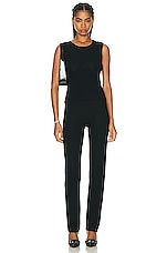 LESET Rio High Waist Straight Pant II in Black, view 4, click to view large image.
