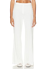 LESET Pointelle Boxer Pant in White, view 1, click to view large image.