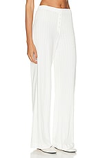 LESET Pointelle Boxer Pant in White, view 2, click to view large image.