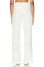 LESET Pointelle Boxer Pant in White, view 3, click to view large image.