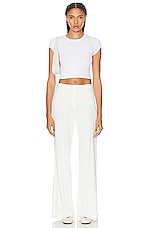LESET Pointelle Boxer Pant in White, view 4, click to view large image.