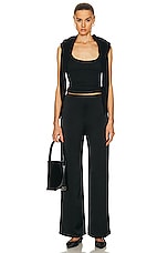 LESET Barb Wide Leg Pant in Black, view 4, click to view large image.
