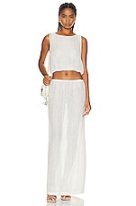 LESET Stella Maxi Skirt in White, view 4, click to view large image.