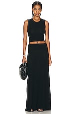 LESET Lauren High Waist Maxi Skirt in Black, view 4, click to view large image.