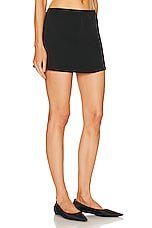 LESET Barb Mini Skirt in Black, view 2, click to view large image.