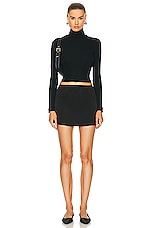 LESET Barb Mini Skirt in Black, view 4, click to view large image.