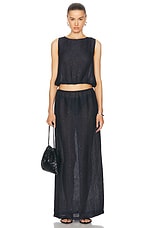 LESET Stella Maxi Skirt in Ocean, view 4, click to view large image.