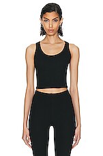 LESET Kelly Scoop Neck Tank Top in Black, view 1, click to view large image.