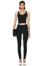 LESET Kelly Scoop Neck Tank Top in Black, view 4, click to view large image.