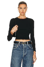 LESET Kelly Slim Fit Long Sleeve Top in Black, view 1, click to view large image.