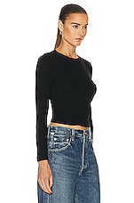 LESET Kelly Slim Fit Long Sleeve Top in Black, view 2, click to view large image.