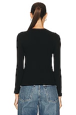 LESET Kelly Slim Fit Long Sleeve Top in Black, view 3, click to view large image.
