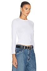LESET Kelly Slim Fit Long Sleeve Top in White, view 2, click to view large image.
