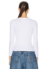 LESET Kelly Slim Fit Long Sleeve Top in White, view 3, click to view large image.