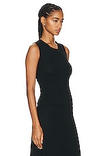 LESET Lauren Sleeveless Crewneck Top in Black, view 2, click to view large image.