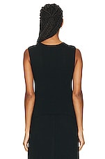 LESET Lauren Sleeveless Crewneck Top in Black, view 3, click to view large image.