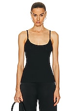 LESET Pointelle Classic Tank Top in Black, view 1, click to view large image.
