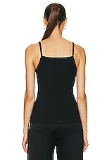 LESET Pointelle Classic Tank Top in Black, view 3, click to view large image.