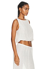 LESET Stella Bateau Blouson Top in White, view 2, click to view large image.