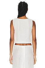 LESET Stella Bateau Blouson Top in White, view 3, click to view large image.