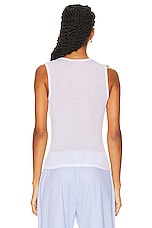 LESET Julien Sleeveless Crew Top in White, view 3, click to view large image.