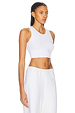 LESET Kelly Racerback Tank Top in White, view 2, click to view large image.