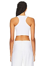 LESET Kelly Racerback Tank Top in White, view 3, click to view large image.
