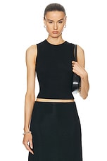 LESET Julien Sleeveless Crew Top in Black, view 1, click to view large image.