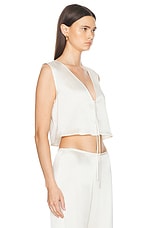 LESET Barb Tie Top in Creme, view 2, click to view large image.
