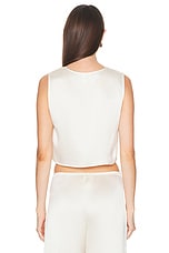 LESET Barb Tie Top in Creme, view 3, click to view large image.