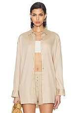 LESET Yoko Oversized Button Down Shirt in Ecru, view 1, click to view large image.