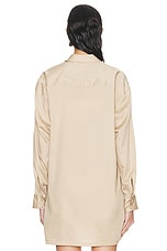 LESET Yoko Oversized Button Down Shirt in Ecru, view 3, click to view large image.