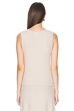 LESET Lauren V Neck Tank Top in Almond, view 3, click to view large image.