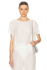 LESET Stella Cap Sleeve Top in White, view 1, click to view large image.