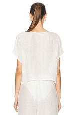 LESET Stella Cap Sleeve Top in White, view 3, click to view large image.