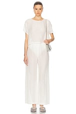 LESET Stella Cap Sleeve Top in White, view 4, click to view large image.
