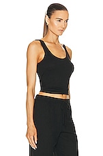 LESET Laura Scoop Neck Tank Top in Black, view 2, click to view large image.