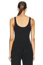 LESET Laura Scoop Neck Tank Top in Black, view 3, click to view large image.