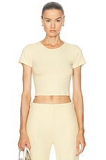 LESET Lauren Crop Slim Fit Tee in Chamomile, view 1, click to view large image.