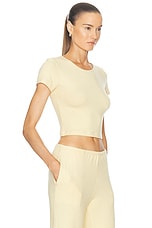 LESET Lauren Crop Slim Fit Tee in Chamomile, view 2, click to view large image.