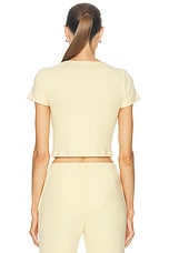 LESET Lauren Crop Slim Fit Tee in Chamomile, view 3, click to view large image.