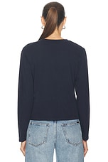 LESET Margo Long Sleeve Tee in Midnight, view 3, click to view large image.