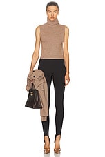 LESET Zoe Sleeveless Turtleneck Top in Oatmeal, view 4, click to view large image.