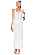 LESET Laura Scoop Neck Tank Top in White, view 4, click to view large image.