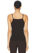 LESET Pointelle Classic Tank Top in Choco, view 3, click to view large image.