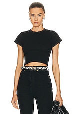 LESET Kelly Crop Slim Fit Tee in Black, view 1, click to view large image.