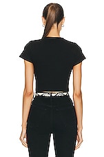 LESET Kelly Crop Slim Fit Tee in Black, view 3, click to view large image.