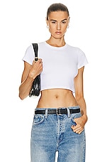 LESET Kelly Crop Slim Fit Tee in White, view 1, click to view large image.