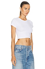 LESET Kelly Crop Slim Fit Tee in White, view 2, click to view large image.